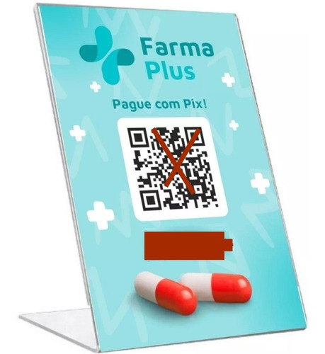 Placa Pague Com Pix Personalizada Com Sua Logo E Qrcode