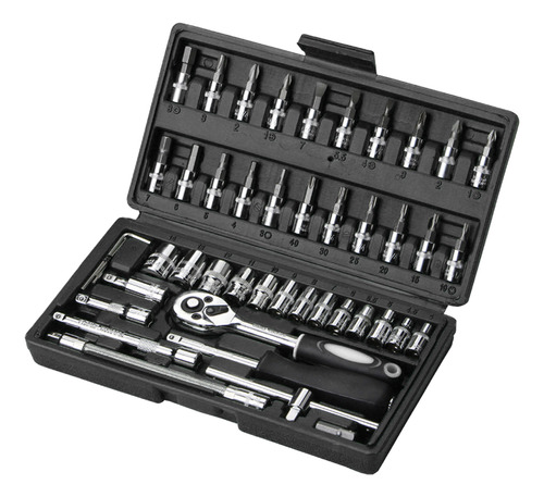 Kit De Llaves De Trinquete Y Sockets 46pcs, 1/4  Drive, Estu