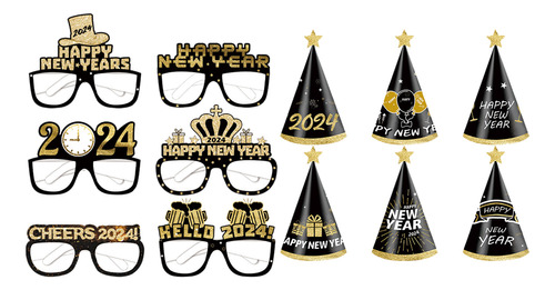 Set De Gafas, Sombreros, Accesorios Para Fiestas De Año Nuev