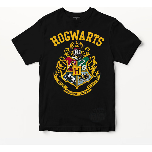 Remera Harry Potter Hogwarts (negra:) Ideas Mvd