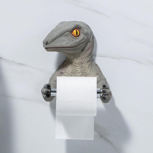 Soporte De Papel Higiénico De Dinosaurio Realista Soporte Color Gris