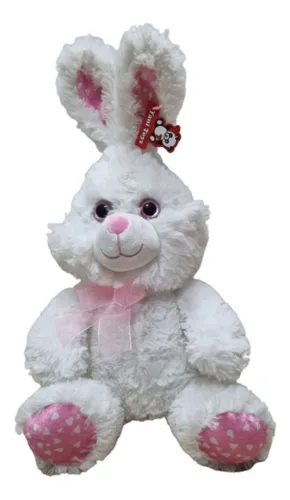 YS030051 PELUCHE CONEJO SENTADO CON MOÑO 38CM (7798036087906)