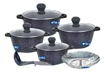 Comprar Set Ollas Reyna 100% Roca Volcánica Super Resistente 10 Pcs