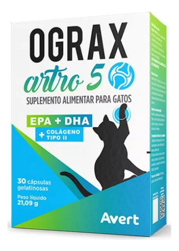 Ograx Artro 5 Suplemento Alimentar Para Gatos E Cão Até 5 Kg