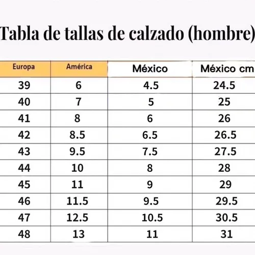 Size de zapatos de online mexico a estados unidos