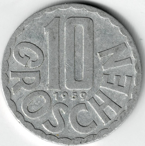 Moneda  De  Austria  10  Groschen  1959