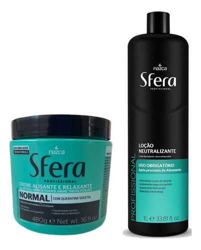 Creme Alisante 480g Normal +loção Neutralizante 500ml Sfera 