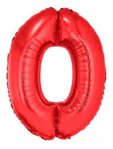 Balão Metalizado Número Vermelho 16pol 40cm 1und Cor 0