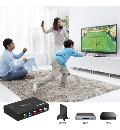 Puerto Conversor De Componentes A Hdmi Compatible Con 2 Cana