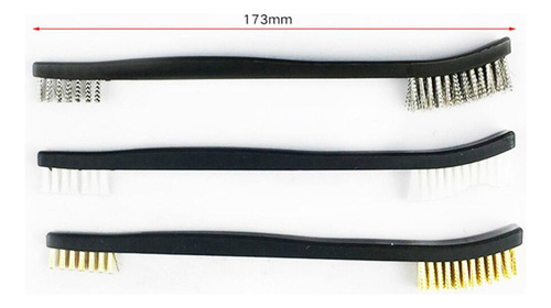 9x Mini Cepillo De Alambre Acero Latón Nylon Cepillo De