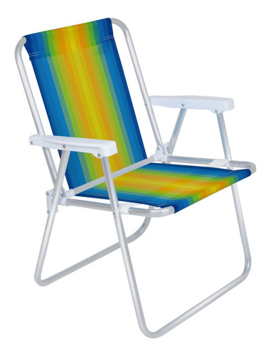 Imagem 4 de 5 de Cadeira Alta Praia Piscina Alumínio 110kg Colorida - Mor