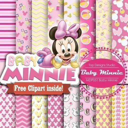 Kit Imprimible Pack Fondos Clipart -  Baby Minnie Mouse