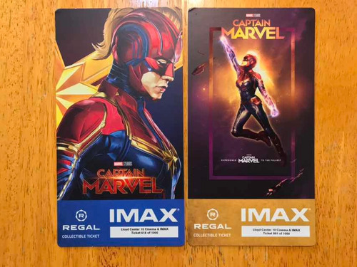 Capitana Marvel Imax Boletos Conmemorativos Regal Cinemas