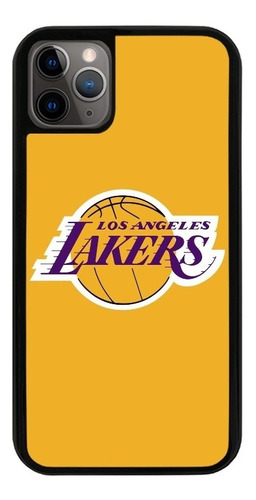 Funda Uso Rudo Tpu Para iPhone Lakers Nba Basquetbol Amarill