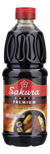 Molho shoyu Sakura Premium sem glúten em garrafa 500 ml