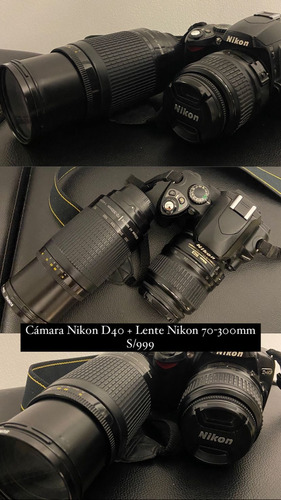 Camara Nikon D40 + Lente 70-300 Mm