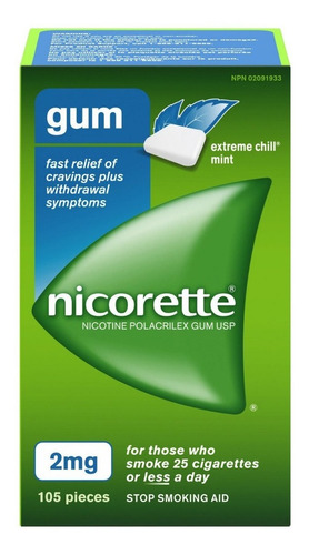 Nicorette 105 Chicles 2mg Sabor  Extremechill Mint