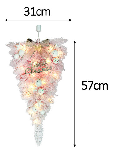 Árbol Navideño Rosa Invertido Con Pared De Decoración De Luz