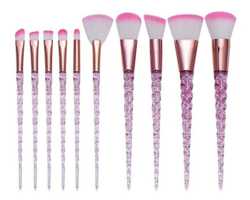 Set Brochas De Maquillaje Unicornio X 10 Uds Colores