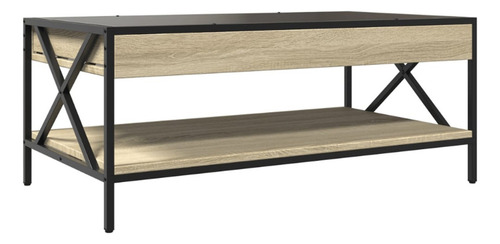 Mesa De Centro Con Infinity Led Bossa Salisbury Color Marrón claro