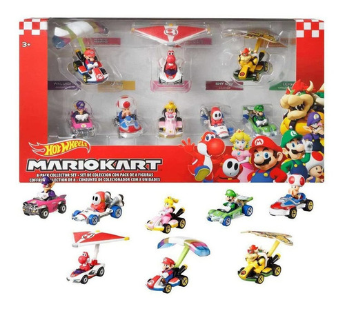 Diecast Hotwheels Mario Kart Cars - Juego De 8 Unidades