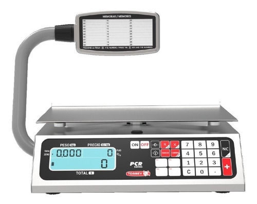 Báscula comercial digital Torrey PCR 40kg con mástil 127V 35.68 cm x 29.08 cm