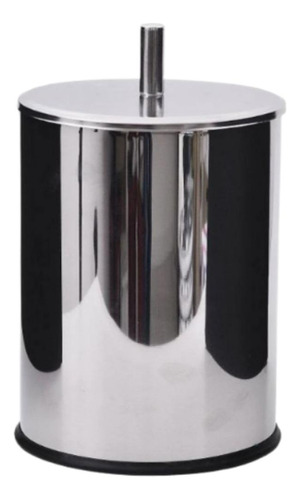 Lixeira De Inox Redonda Banheiro Tampa Puxador Pino 3l Wincy