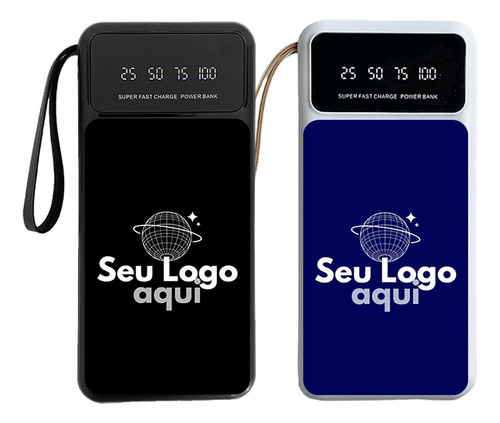 Kit 50 Power Bank 10000 Personalizado Com Logo