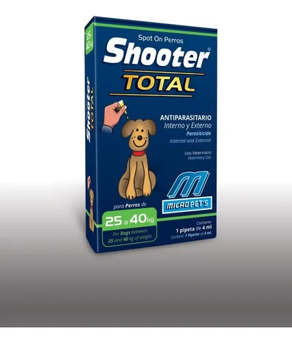 Pipeta Antipulgas Shooter Total Interna Externa Perro 25a40k