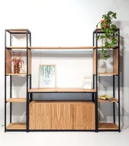 Comprar Mueble Rack Tv Con Estanterías Hierro Y Madera Tienda Artaud