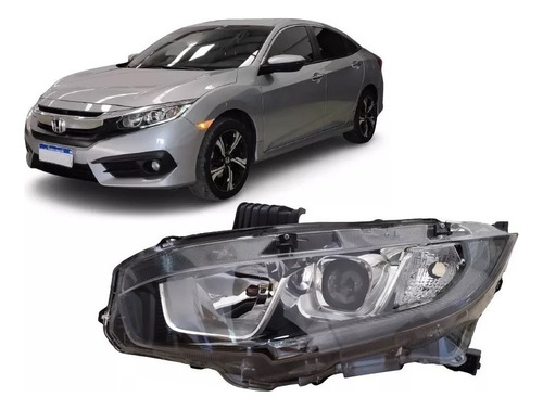 Optica P/ Honda Civic 2017 2018 2019 2020 Con Led