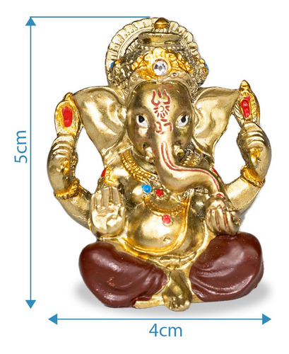 Mini Ganesha Pequena Resina Decoração Vinho 4x5cm