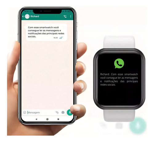 Relógio Smartwhatch Digital D20 + Fone S/fio E6s Bluetooth Cor da pulseira Branco