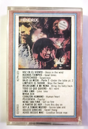 Jimi Hendrix 16 Grandes Exitos Cassette 1990