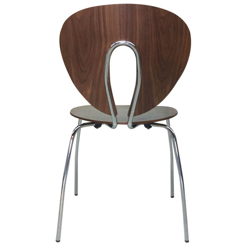 Silla Miami Cromada Madera Oscura - Desillas