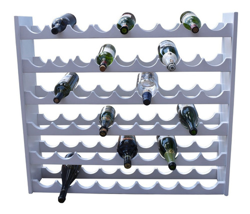 Porta Botellas 100% Madera Para 54 Botellas Hogare Color Blanco