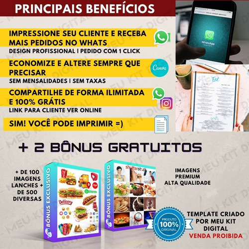 Imagem 9 de 10 de Cardápio De Lanches/ Hambúrguer( A4 P/imprimir) Edite No C