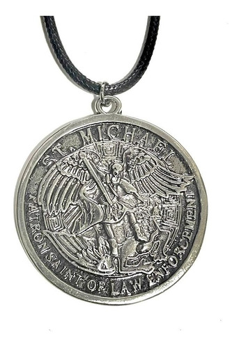 Colar Pingente Medalha São Miguel Michael Arcanjo Metal