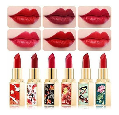 Juego De Lapiz Labial Mate Estilo China De 6 Colores, De Lar