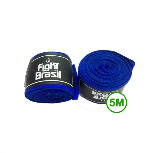 Bandagem Atadura Muay Thai Boxe Fight Brasil 5 Metros Azul