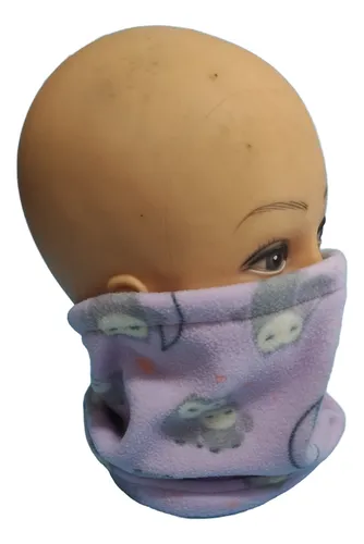 Cuello Abrigo Cubre Cuello Gorro Pasamontañapolar Para Niños Lila Estampado Unico