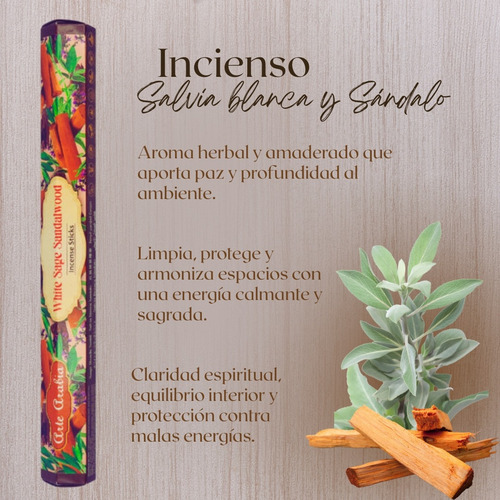 Inciensos Mayoreo A. Arabia Natural 80 Varas Lujo Fragancia Salvia Blanca Sandalo