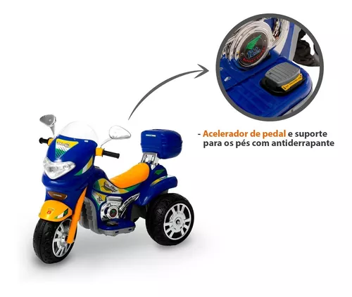 Moto Elétrica Infantil Sprint Grande Menina Capacete 12v