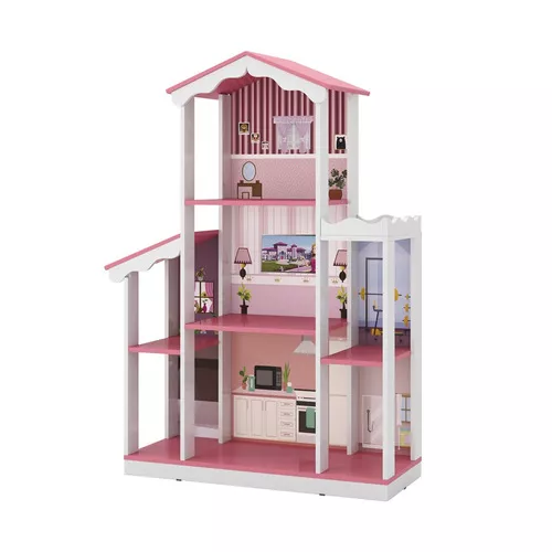 Kit Casa Barbie Com Moveis Completo Pintada 1,2 M Altura P-p