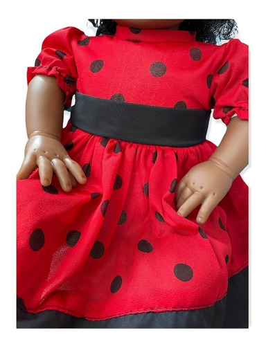 Bebê Reborn Boneca Negra Cabelo Cacheado E Vestido Infantil