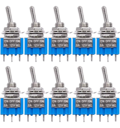 20x Chave Toggle Switch Spdt 3 Posições On-off-on Neutra