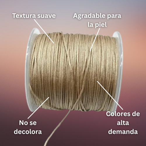 Rollo Hilo Chino 0.8mm Insumo De Bisutería Todo Los Colores Café Claro