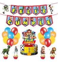 Comprar Set Globos + Banderin + Toppers Toy Story Feliz Cumpleaños