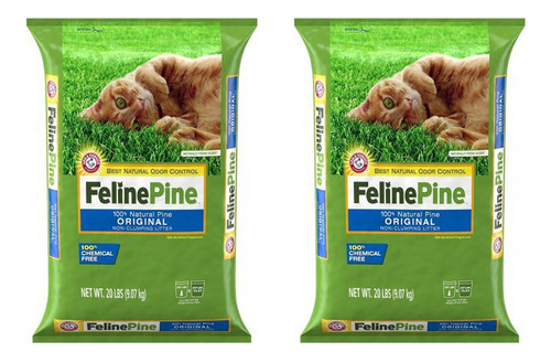 Feline Pine Arena Para Gatos, 20 Libras, Paquete De 2