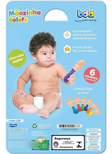 Imagem 2 de 2 de Mordedor Chocalho Mãozinha Colors - Bda